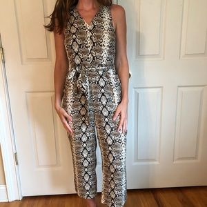 Banana Republic Python Skin Cropped Jumpsuit